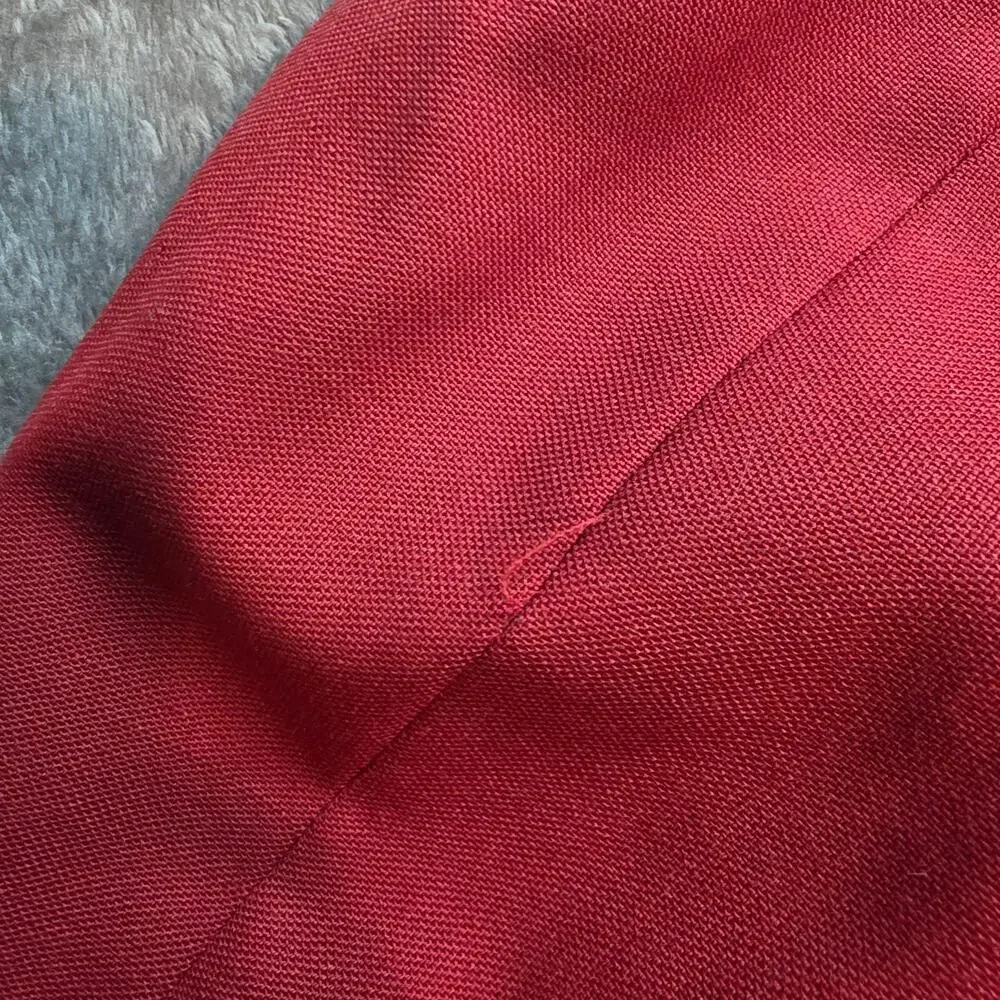 Christian Dior Vintage Blazer Mens L Red Classic Fit Notch Lapel Jacket FLAWS